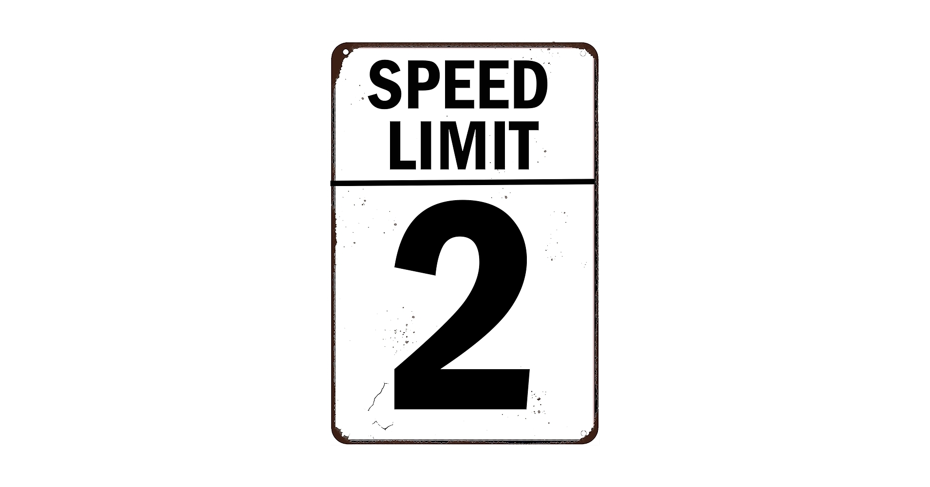 Speed Limit 2 Warning Traffic Road Street Metal Tin Sig Speed 