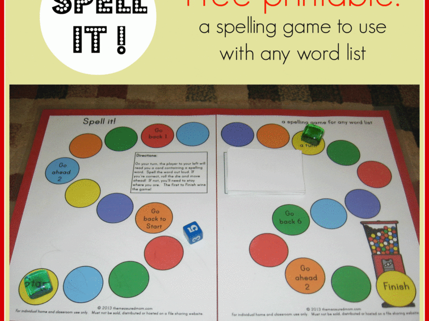 Spell It A Printable Spelling Game For Any Word List K 3