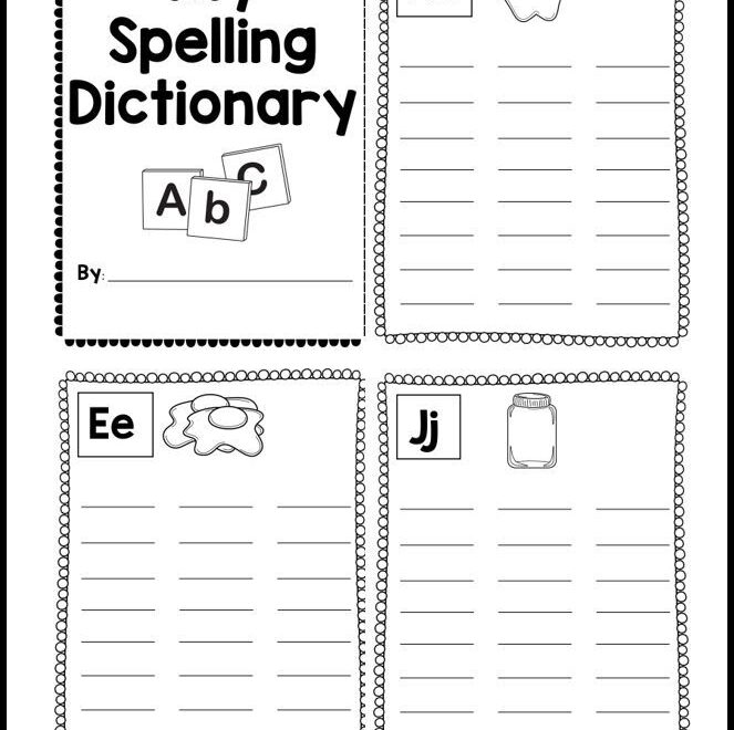 Spelling Dictionary Personal Word Wall And Student Spelling Sight