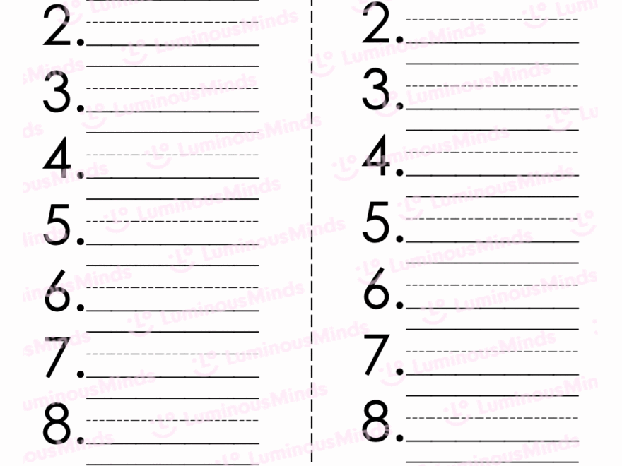 Spelling Test Paper Templates Set 1