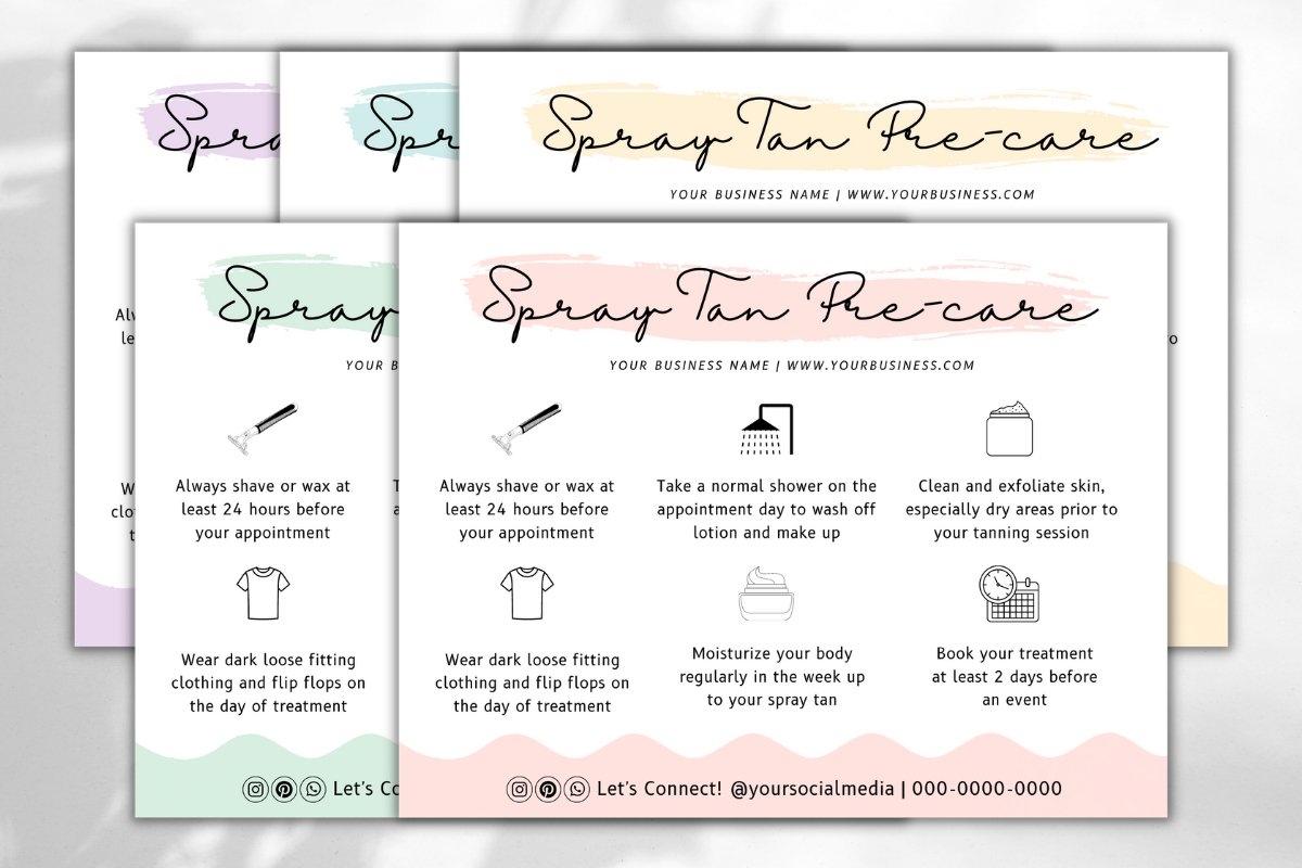 Spray Tan Free Printable Appoinntment Sheet