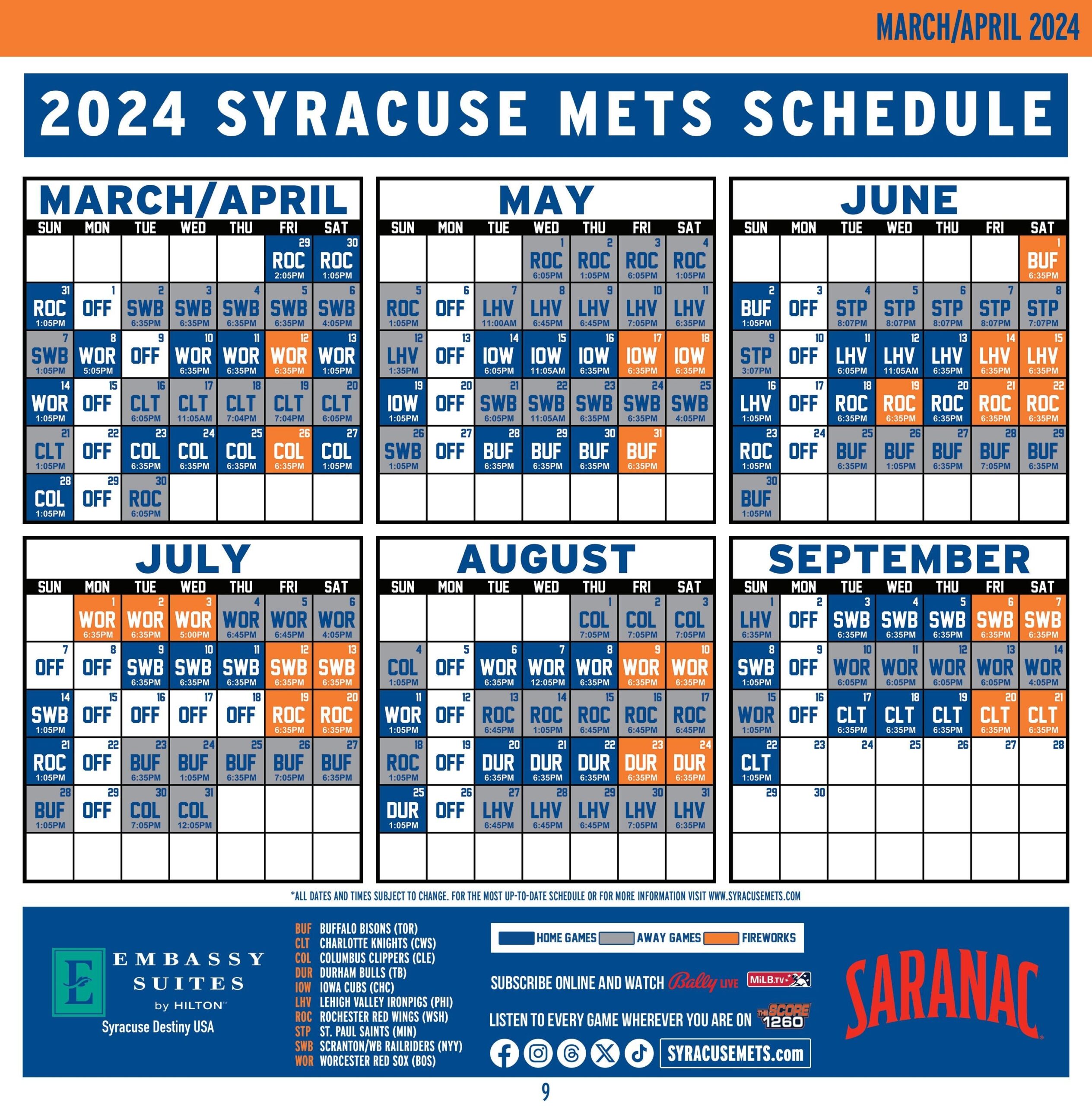 Printable Saint Lucie Mets Schedule Printable Saint Lucie Mets Schedule