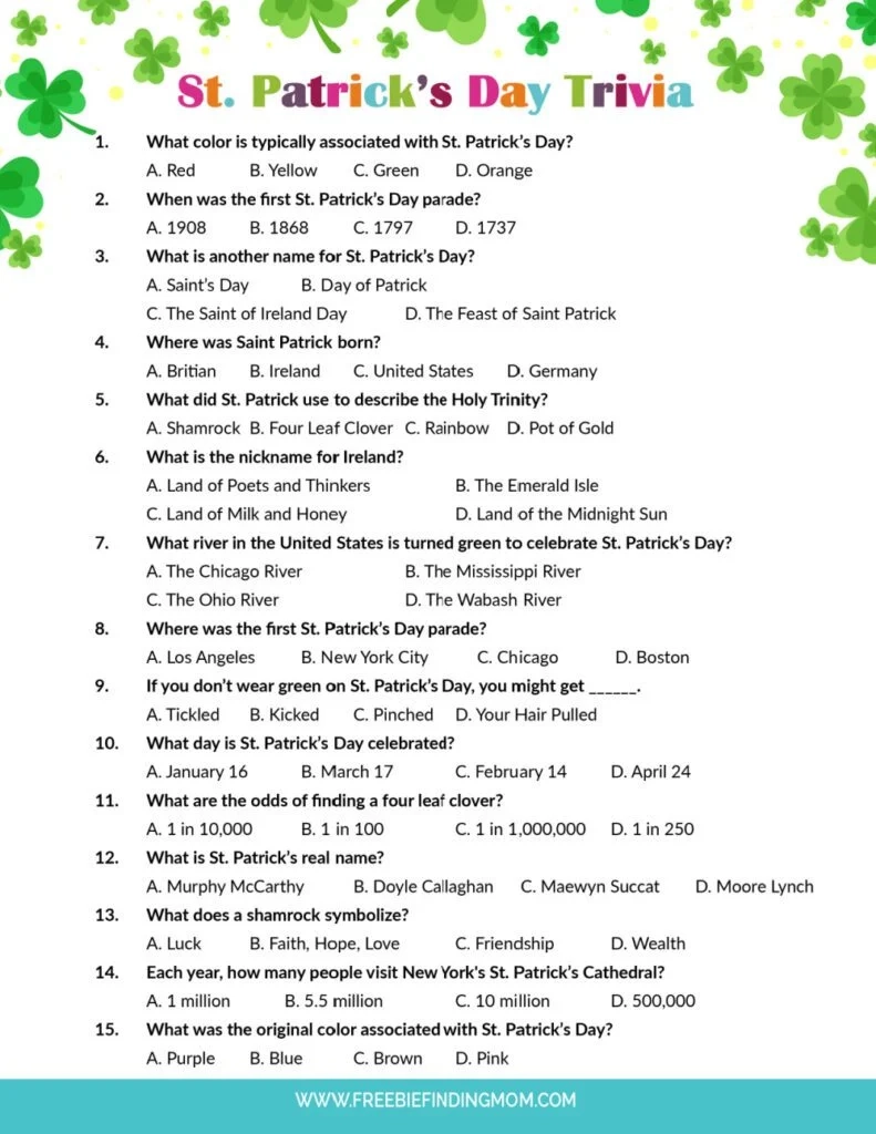 Printable Trivia Questions With Answers