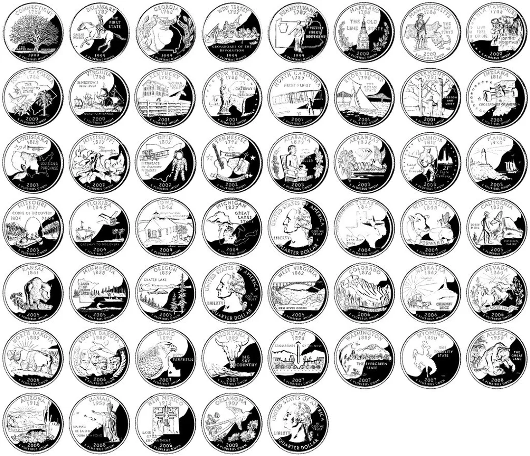 Printable List Of 50 State Quarters