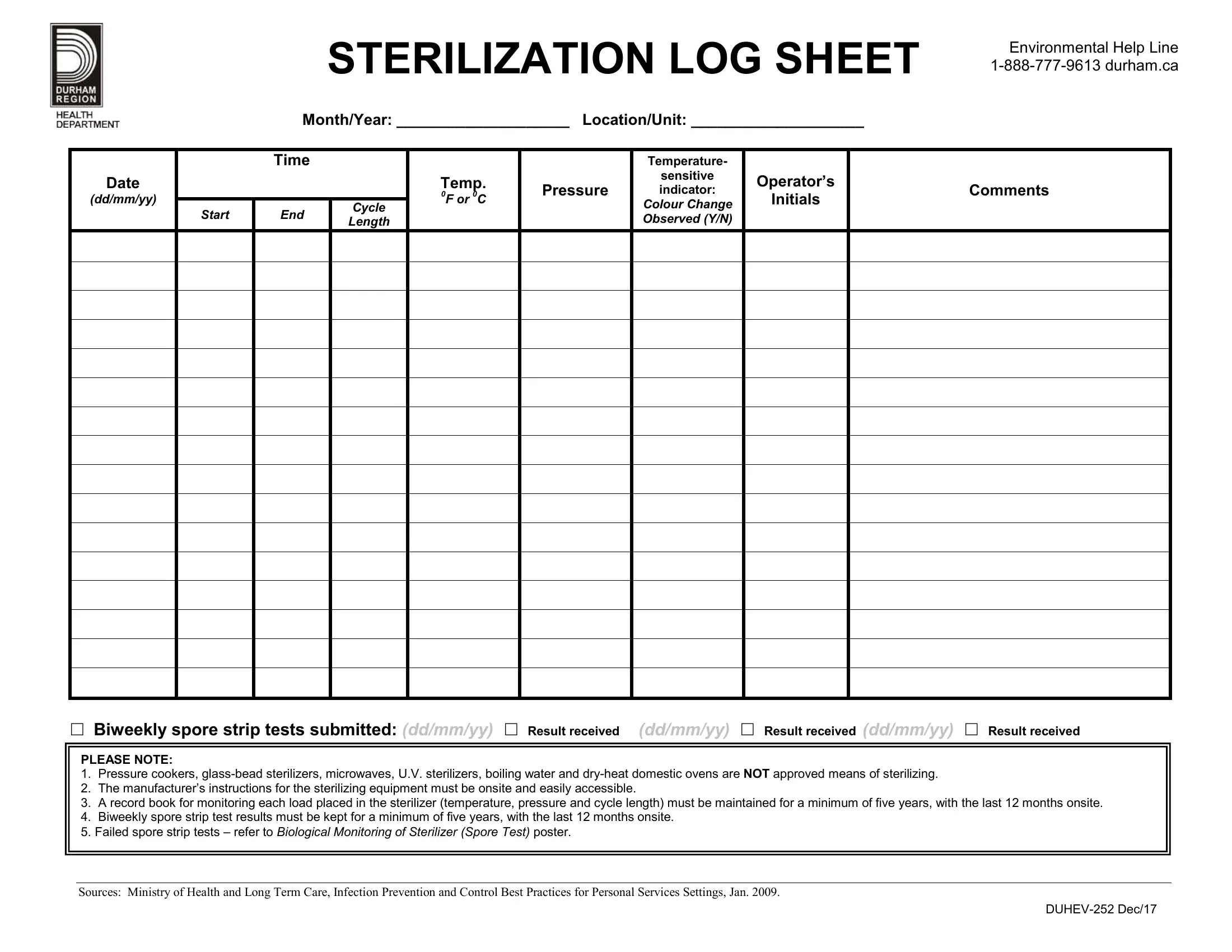Sterilization Log Form Fill Out Printable PDF Forms Online Sterilization Log Form Fill Out Printable PDF Forms Online