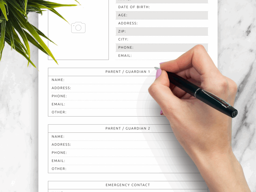 Student Info Template PDF Keep Student Details Handy