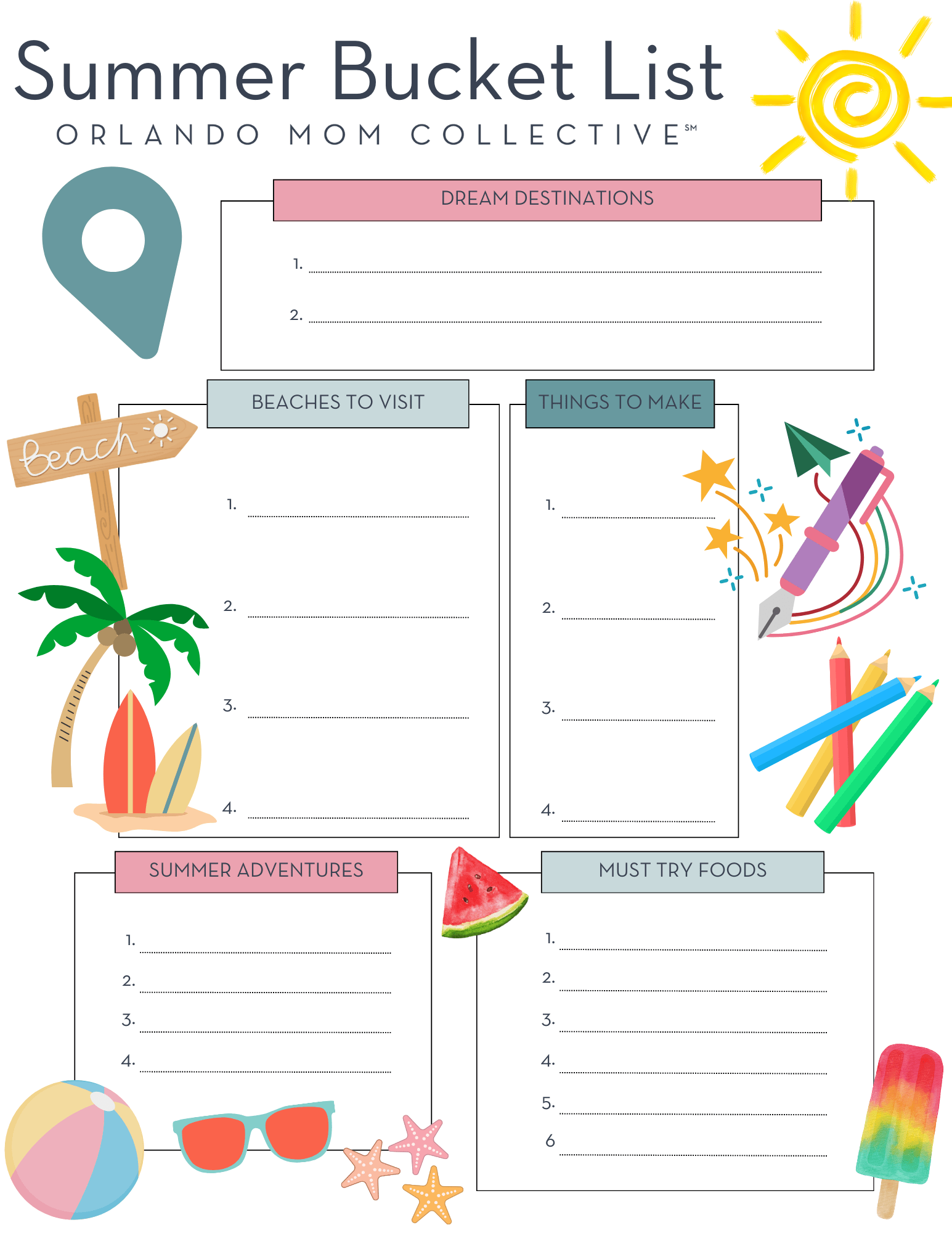 Bucket List Printables Summer Bucket List Printables Summer