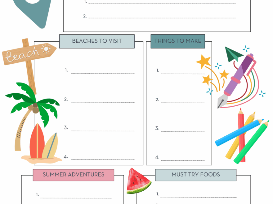 Summer Bucket List Printables