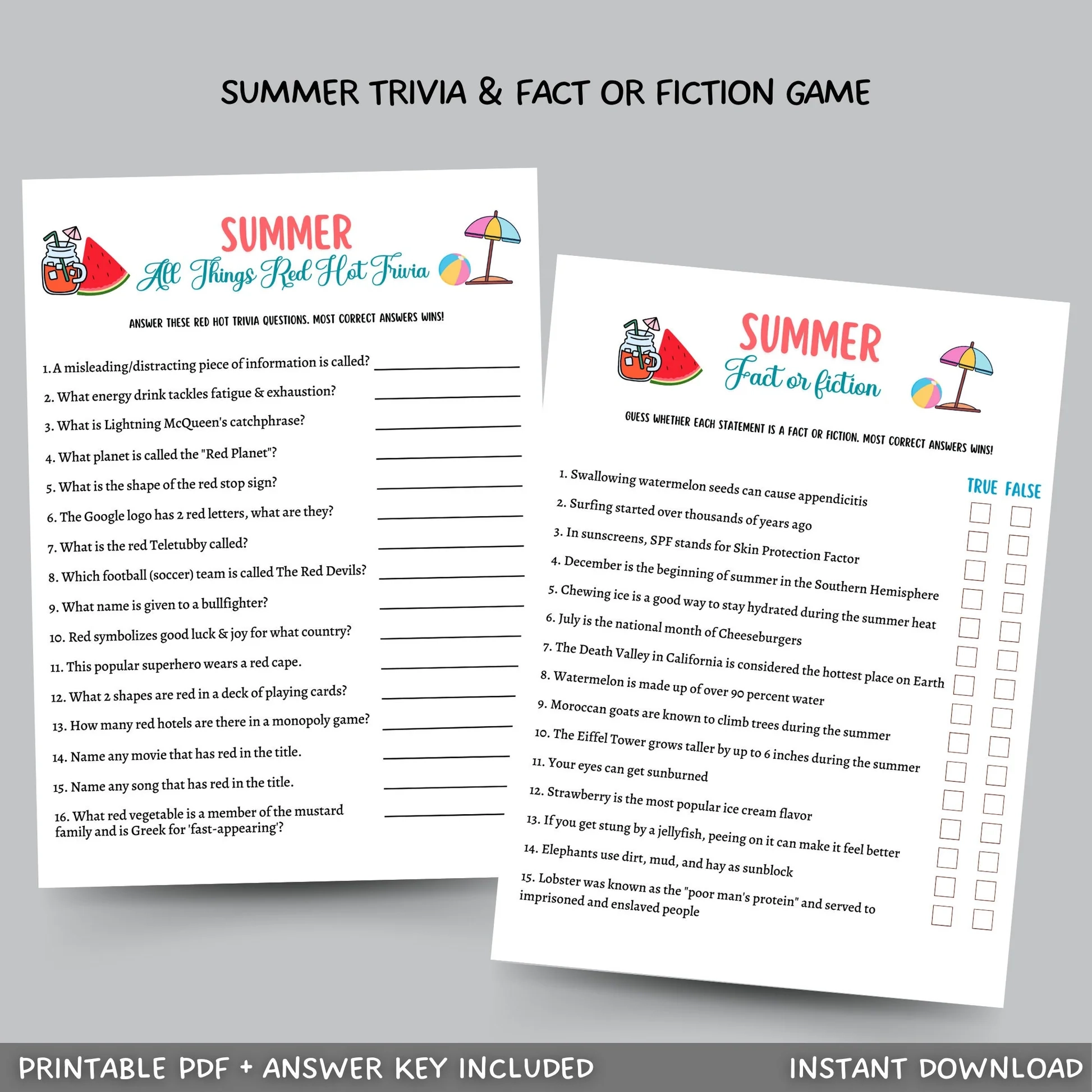 Printable Lobster Trivia Games Printable Lobster Trivia Games