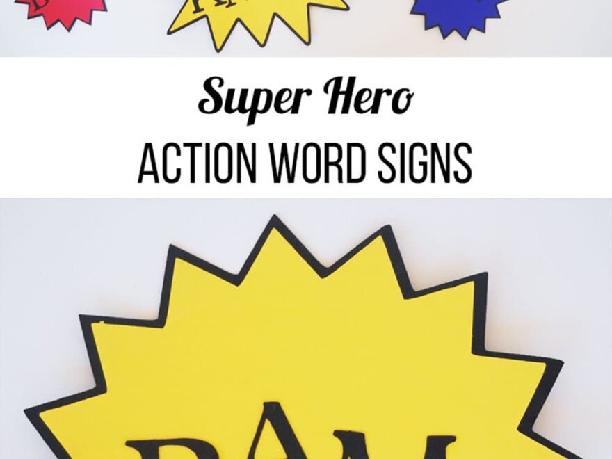 Super Hero Action Word Signs