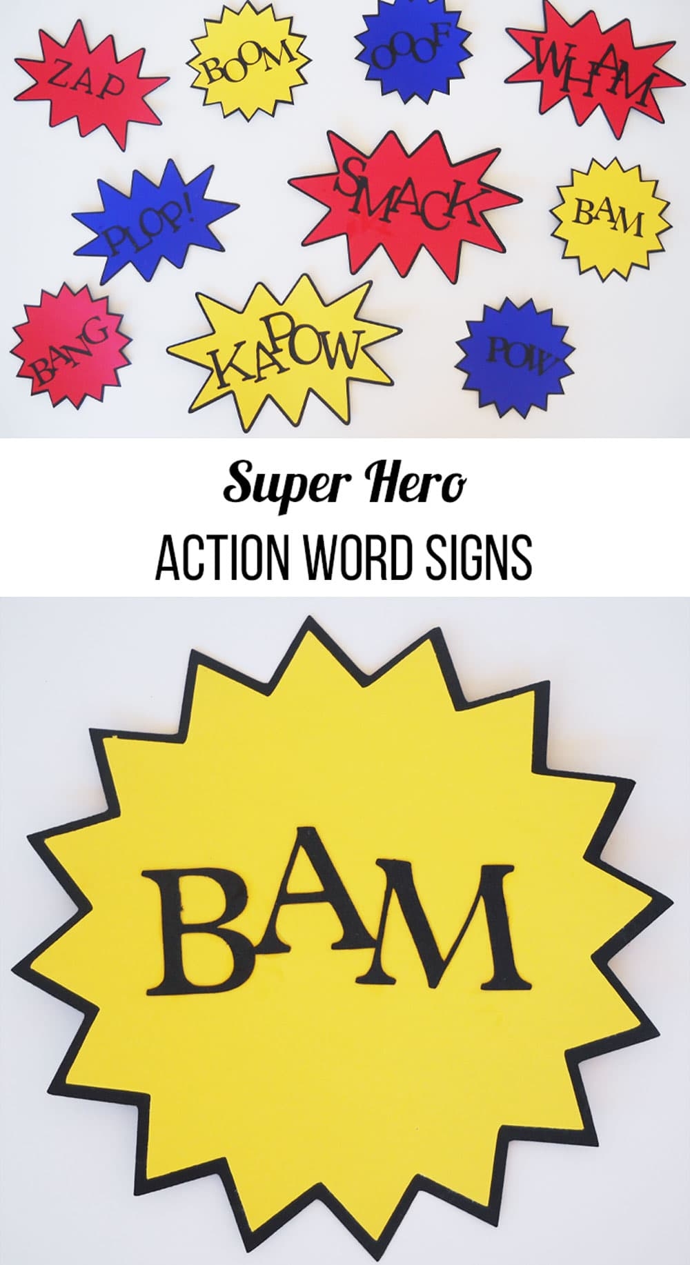 Super Hero Action Word Signs