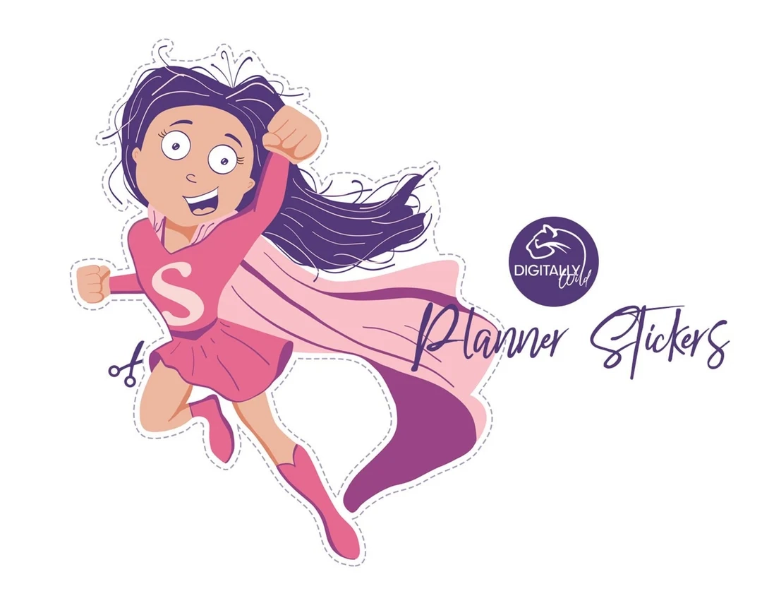 Supergirl Planner Stickers Printable Cute Super Hero Sticker For 