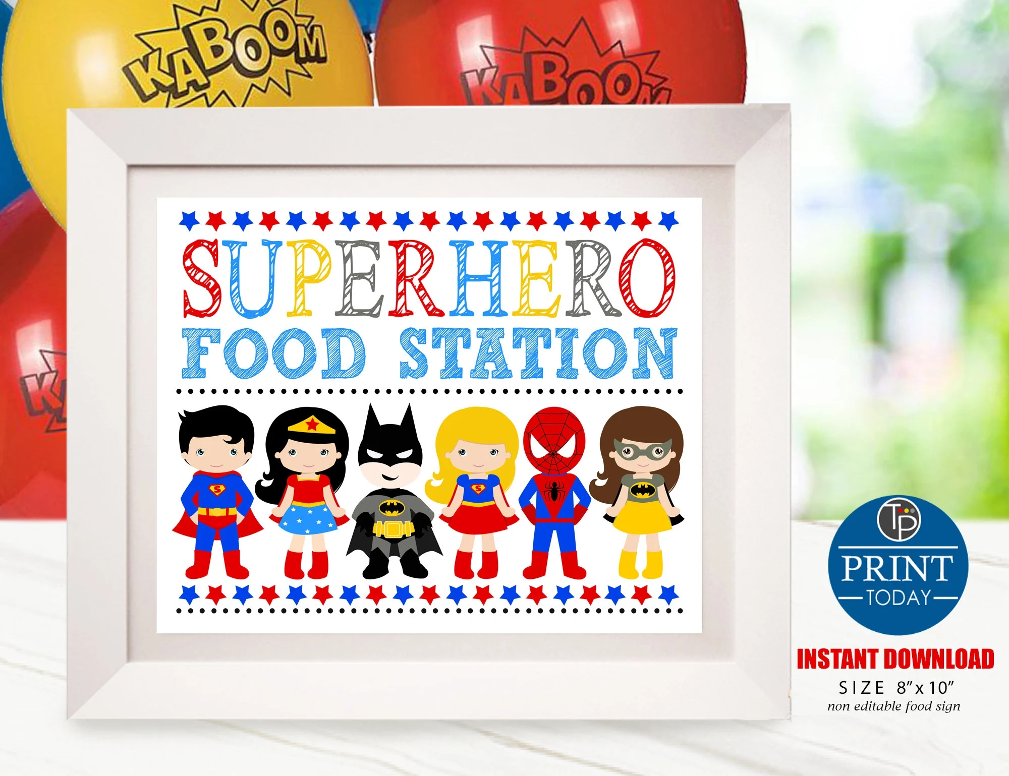 Superhero Food Station Sign Birthday Party Decor digital Download Etsy Superhero Food Station Sign Birthday Party Decor digital Download Etsy