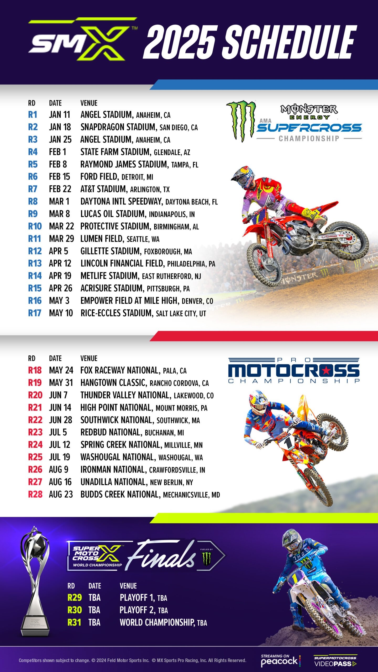 SuperMotocross Unveils 2025 Supercross And Pro Motocross Schedules SuperMotocross Unveils 2025 Supercross And Pro Motocross Schedules