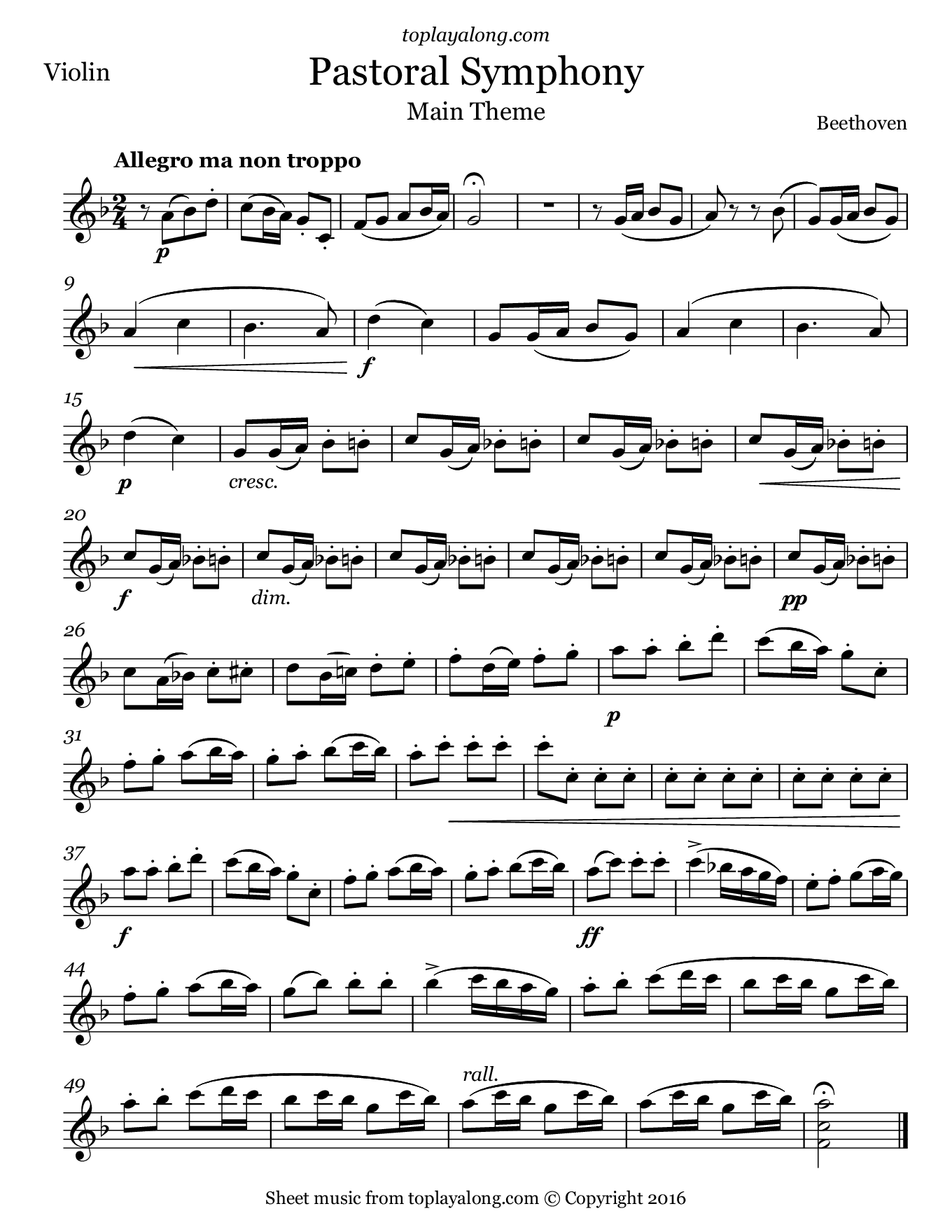Printable Beethoven Sheet Music