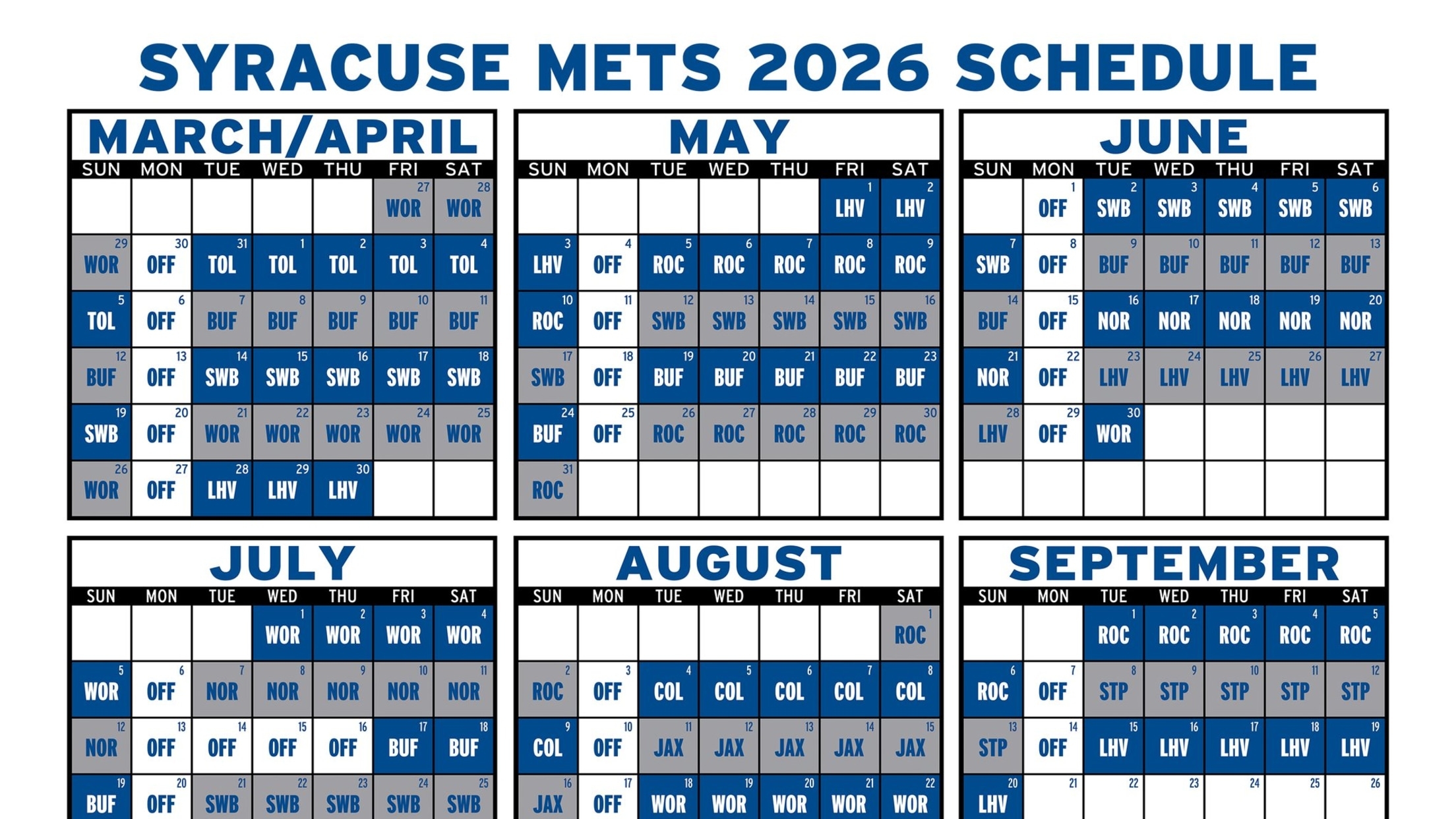Syracuse Mets Unveil 2026 Schedule Mets