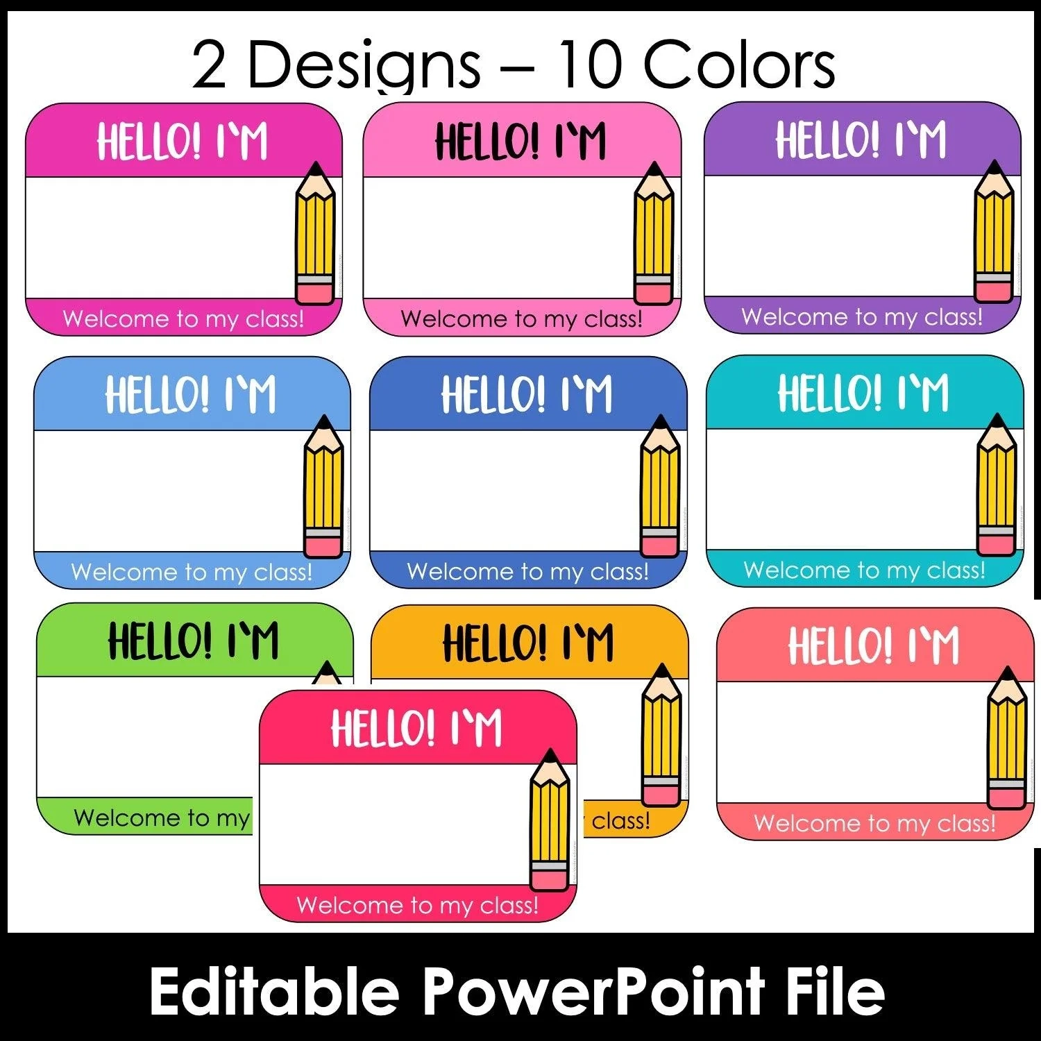 Teacher Name Posters Hello Signs For Online Teachers