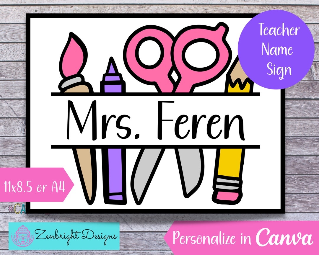 Teacher Name Sign Back To School Printable Teacher Resources Worksheets Library