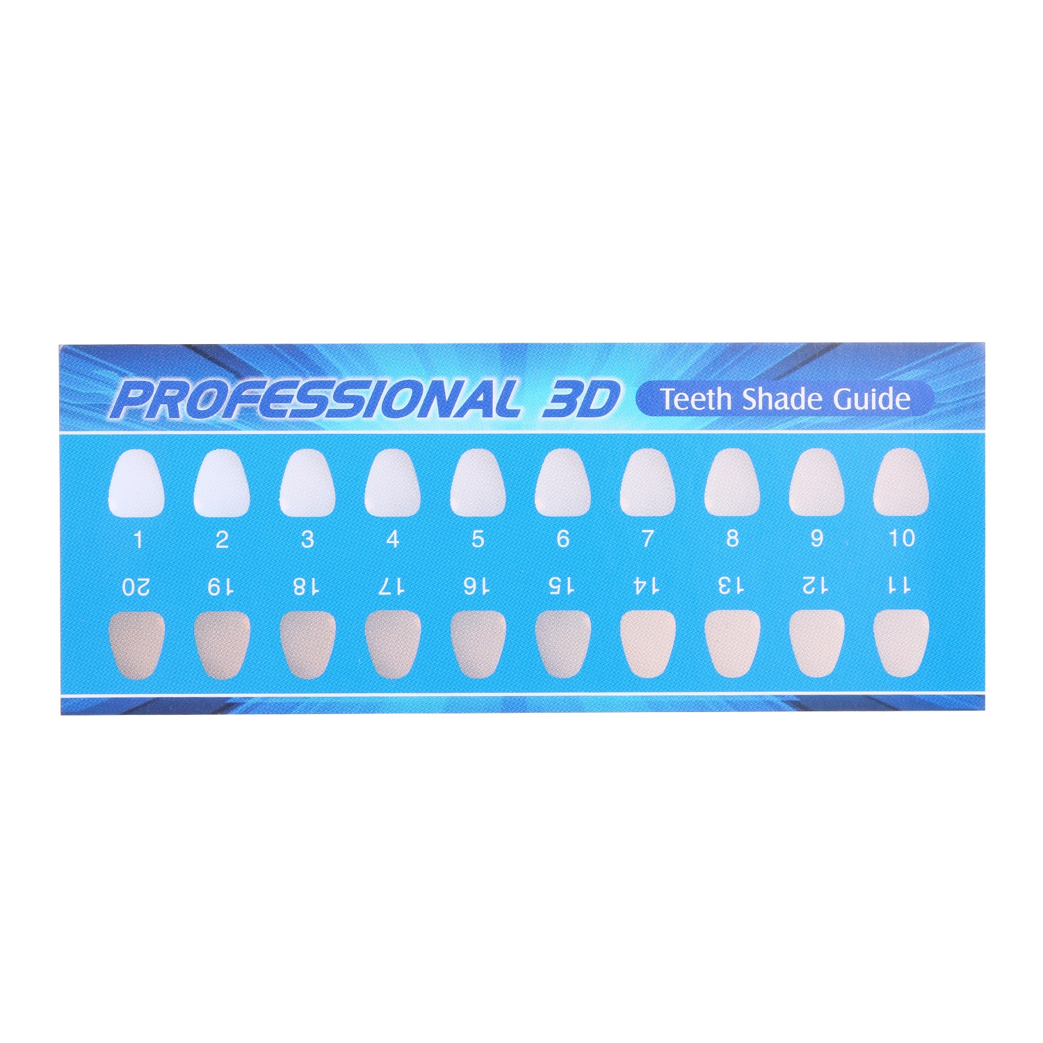 Teeth Shade Guide Paper 20 Colors Teeth Whitening Chart For 