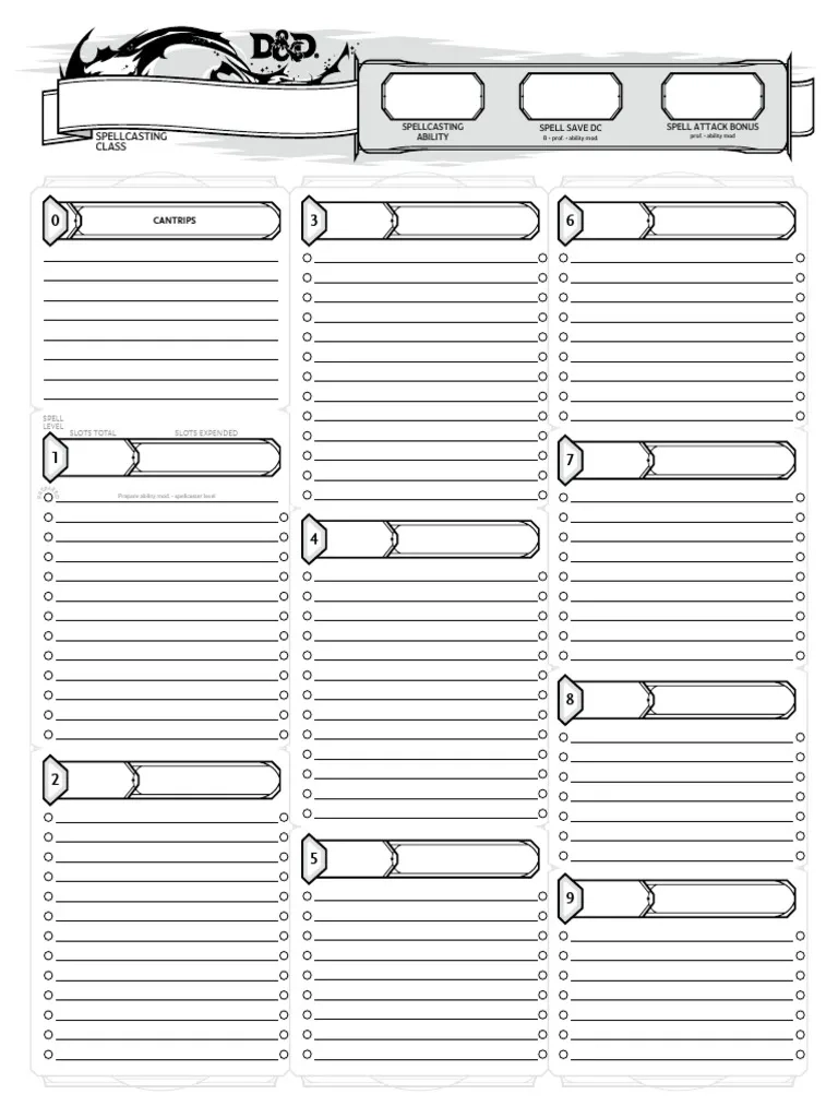 Template Spells DND PDF Template Spells DND PDF