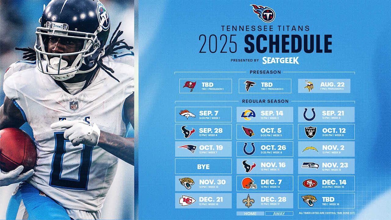 Tennessee Titans 2025 Schedule Notes Tennessee Titans 2025 Schedule Notes