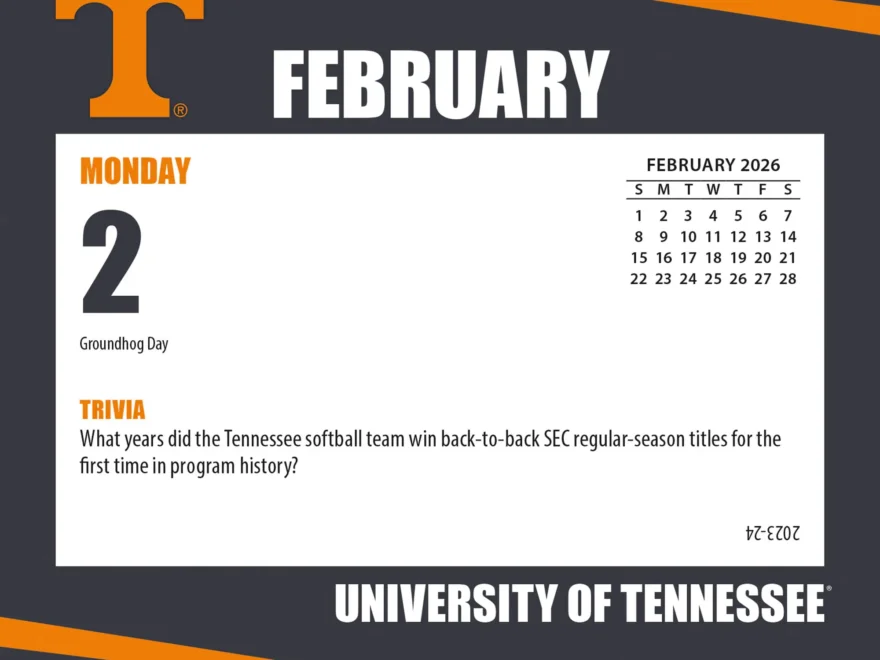 Tennessee Volunteers 2026 Box Calendar