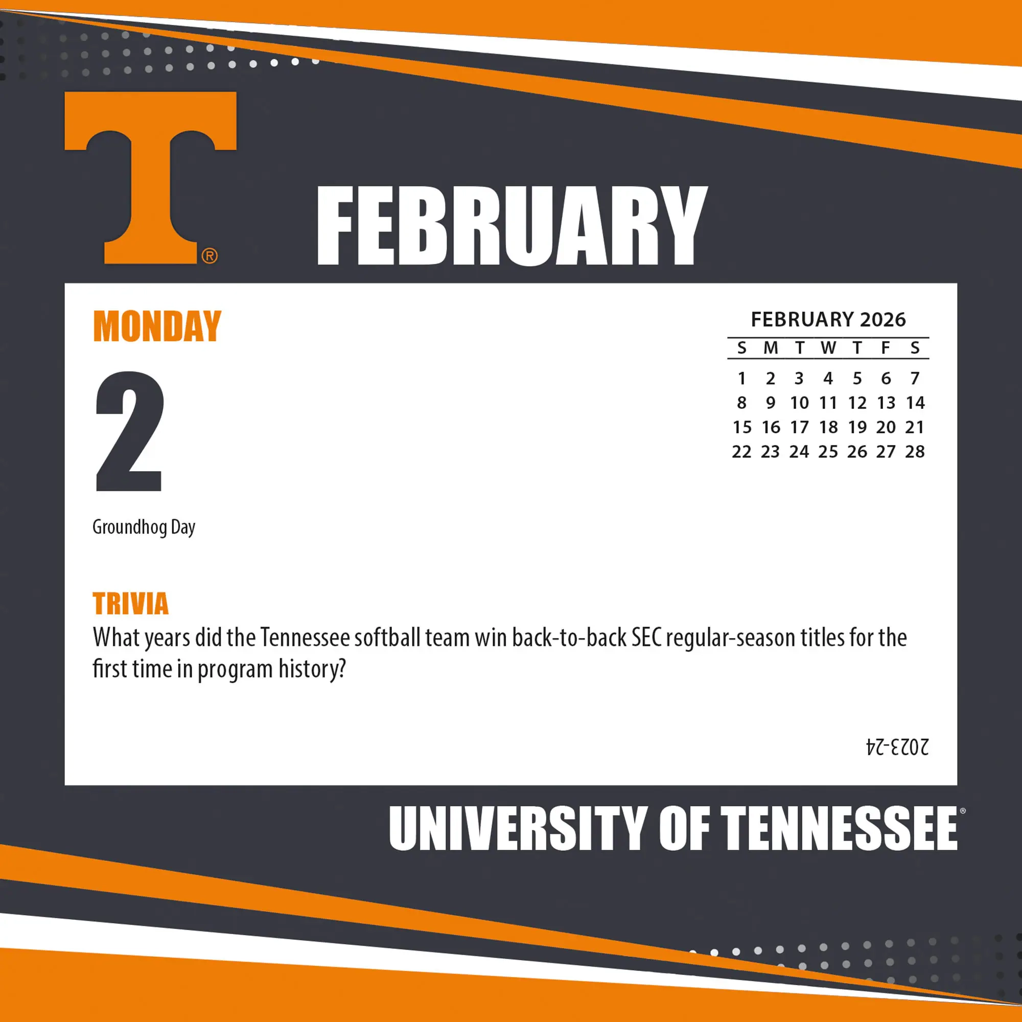 Tennessee Volunteers 2026 Box Calendar Tennessee Volunteers 2026 Box Calendar