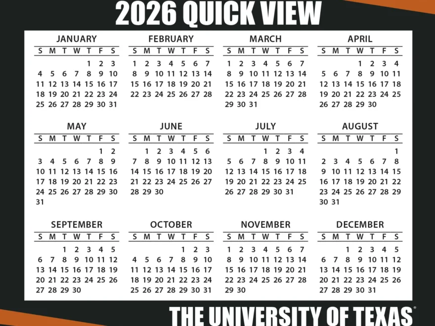 Texas Longhorns 2026 Box Calendar