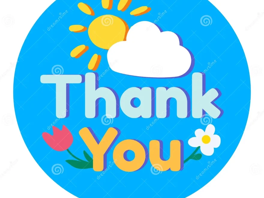 Thank You Color Printable Sticker Stock Illustration