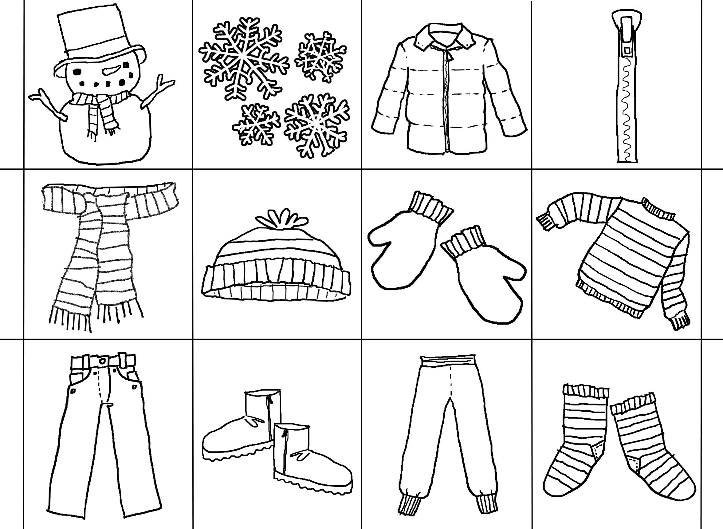 Printable Clothing Color Sheet For Preschoolers