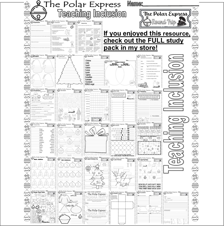 The Polar Express Christmas Reading Quiz Tests Story Sequencing 