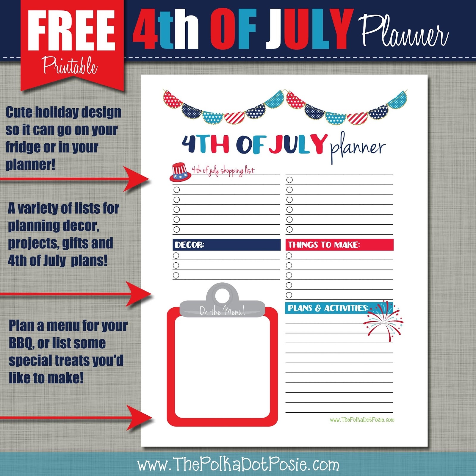 The Polka Dot Posie FREE 4th Of July Printables 