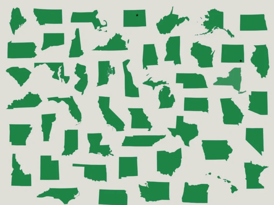 The U S 50 States Outlines Map Quiz Game Seterra