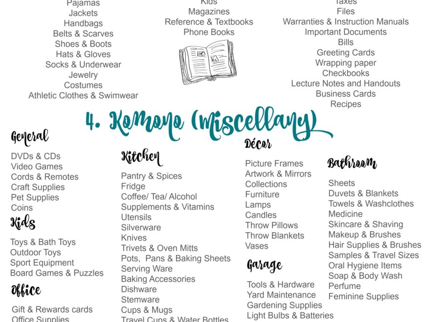 The Ultimate FREE Printable Decluttering Checklist For KonMari