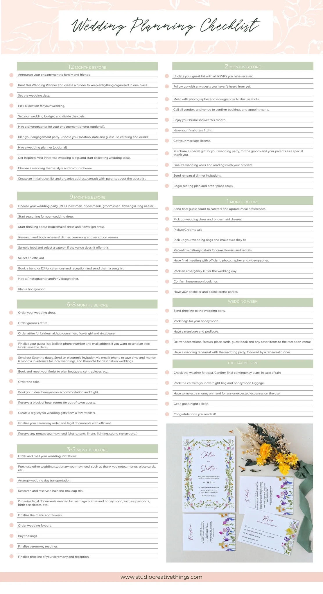 The Ultimate Free Printable To Do List For Wedding Planner Creative Things Studio