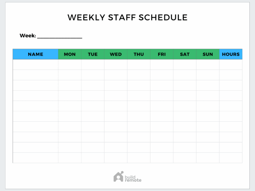The Weekly Work Schedule Template Library 12 Free Options