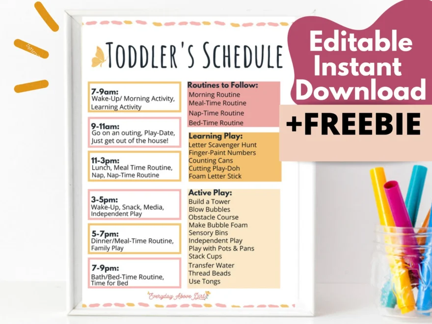 Toddler Schedule Daily Schedule Template Editable PDF Etsy