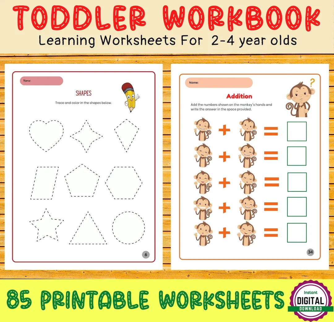 Toddler Printables Learning Sheets