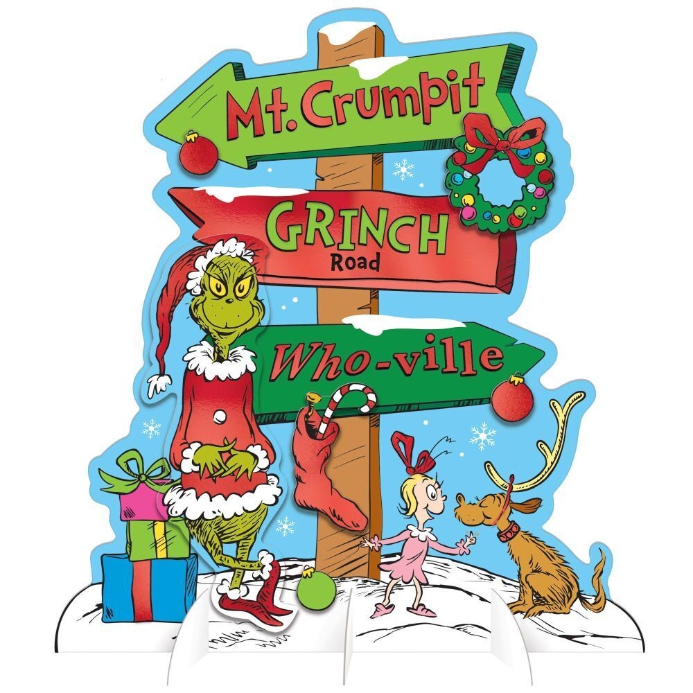Traditional Grinch Directional Table Decoration Sign 13 3 4 X 12 Traditional Grinch Directional Table Decoration Sign 13 3 4 X 12