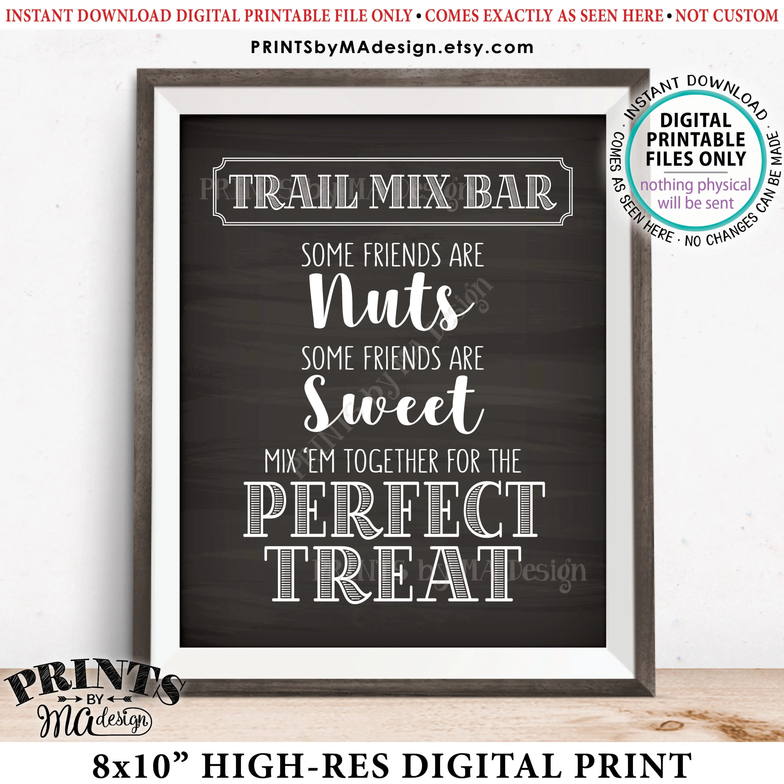 Trail Mix Bar Sign Printable Free