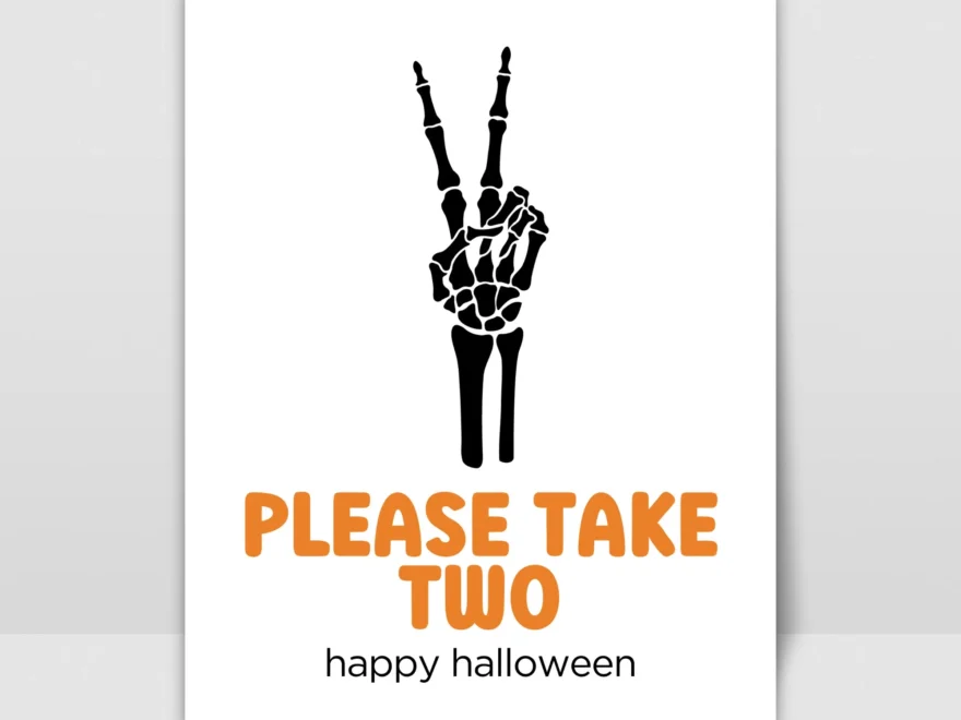 Trick Or Treat Please Take Two Sign Halloween Party Decor Candy