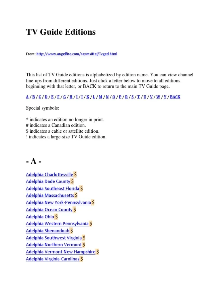 TV Guide Editions PDF Hbos Television Network