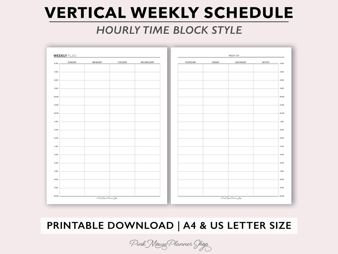 Printable 2 Page Timed Weekly Planner Printable 2 Page Timed Weekly Planner