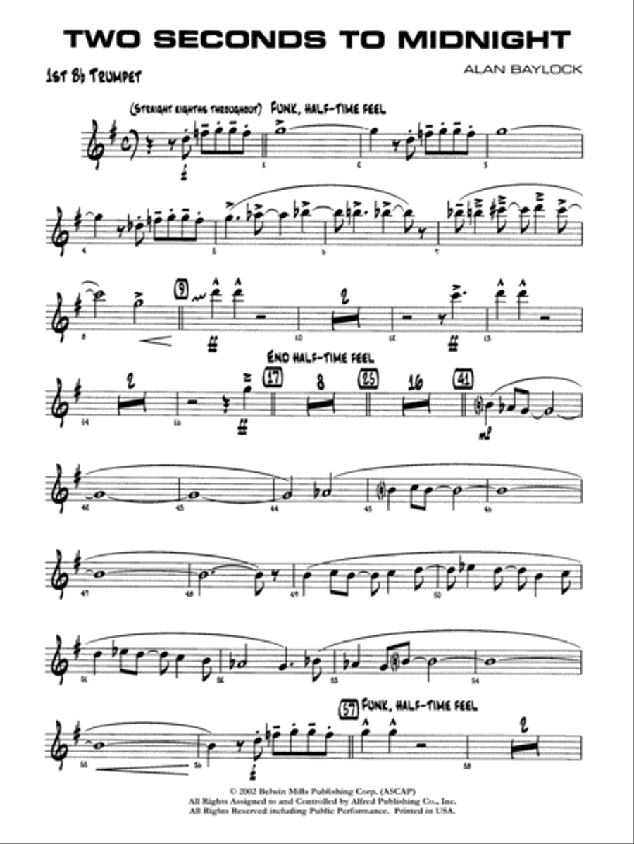 Two Seconds To Midnight 1st B flat Trumpet Two Seconds To Midnight 1st B flat Trumpet