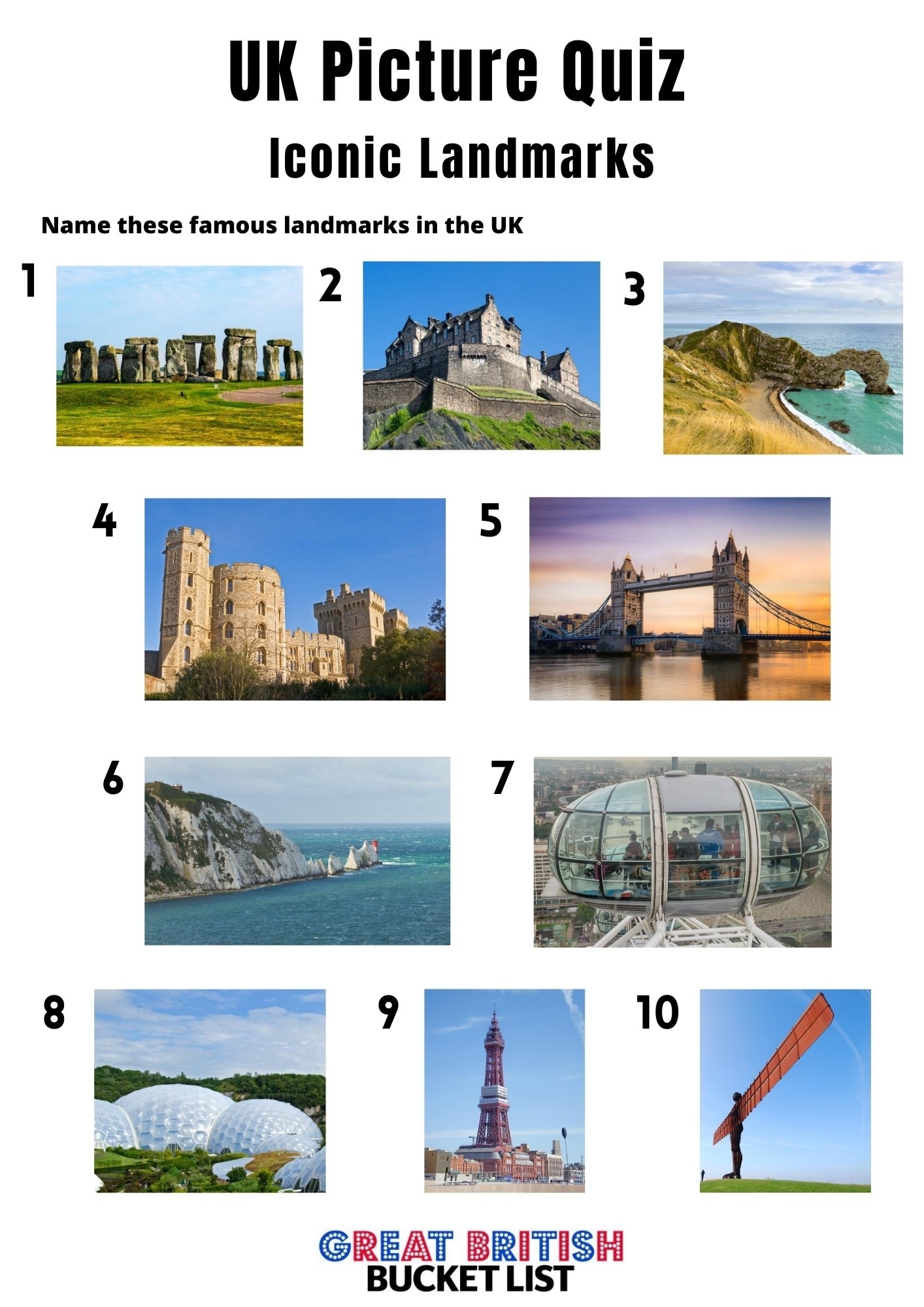 Best Of Britain Printable Quiz