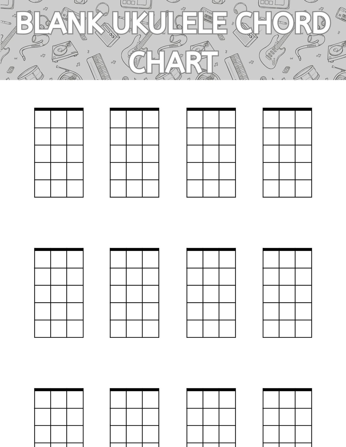 Ukulele Printable Chord Chart Blank Chord Chart Teaching Ukulele Ukulele Printable Chord Chart Blank Chord Chart Teaching Ukulele