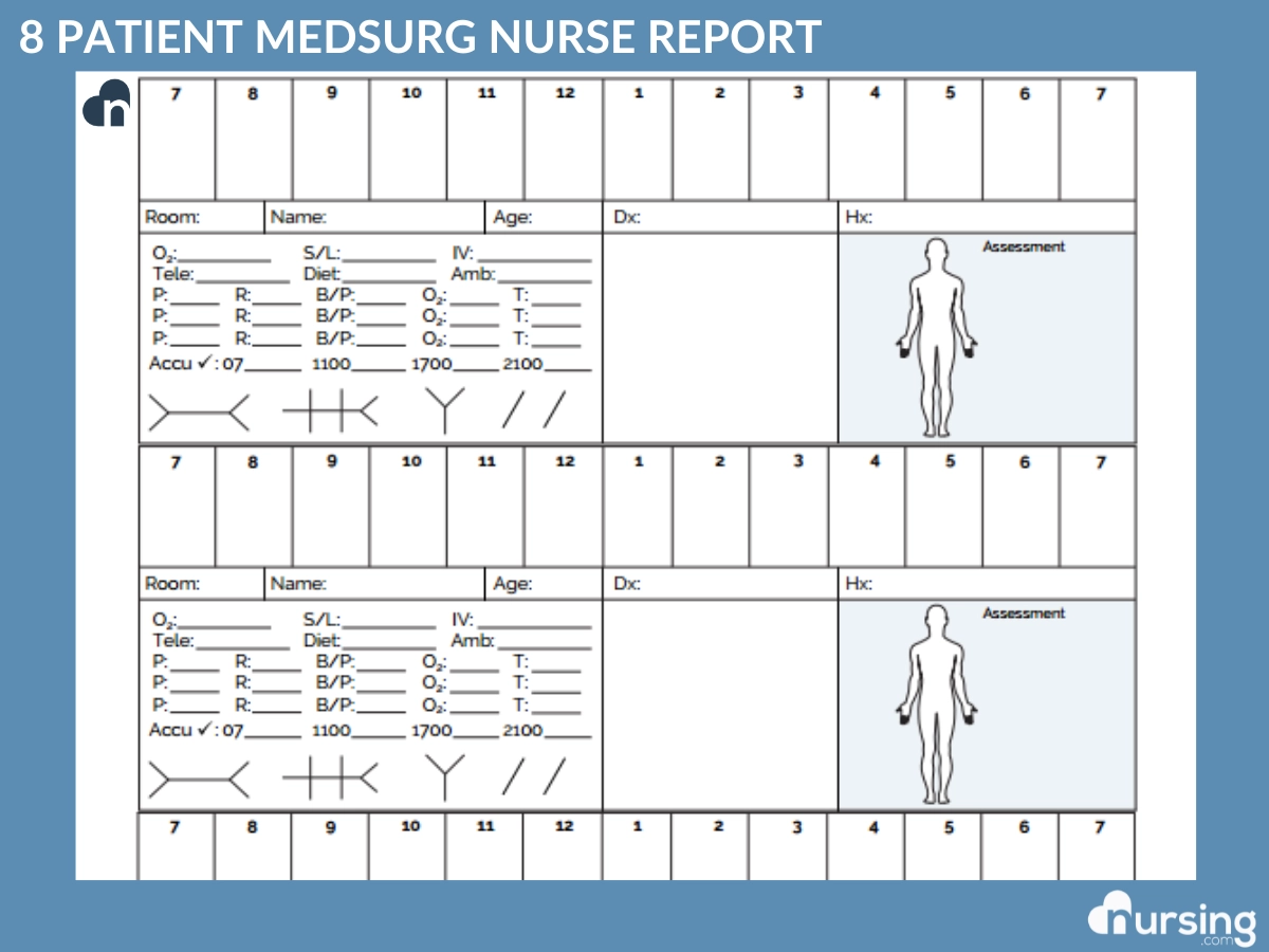 Printable Nursing Flow Sheet Single Patient