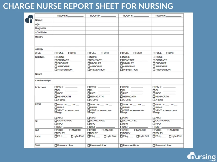 Ultimate Nursing Report Sheet Database Free Downloads