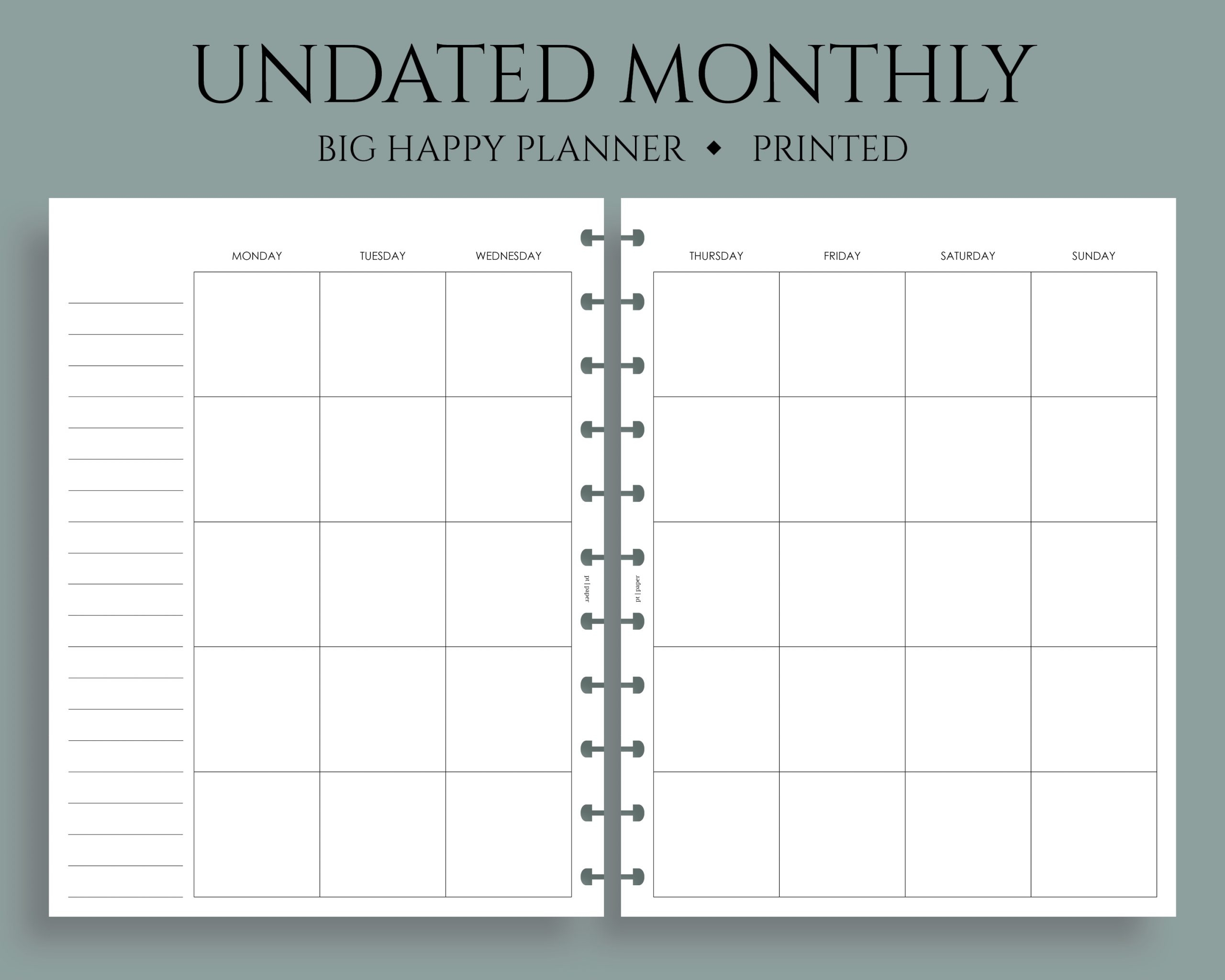 Happy Planner Monthly Printable