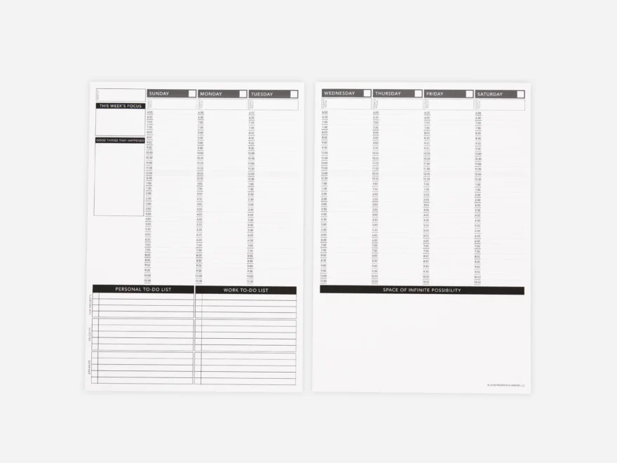 Undated Weekly Layout PDF Free Printable Passion Planner